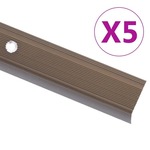 vidaXL Rubnjaci za stepenice L-oblika 5 kom aluminijski 90 cm smeđi