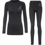 BASELAYER SET LADY REUSCH WARM 7715 BLACK/BEGONIA PINK