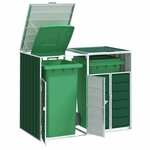 vidaXL Spremište za 2 kanta za otpad zelena 144x81x113 cm čelično