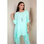 Kesi Włoski Set of blouse + pants with pendant mint tirkiz