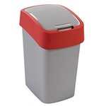 CURVER koš za smeće Pacific Flip bin 25 l, crveno-srebrni