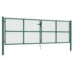 vidaXL Mrežasta vrtna vrata čelična 400 x 125 cm zelena