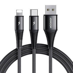 USB kabel Joyroom S-1230G12 2u1 USB-C / Lightning 3A 1.2m (crni)