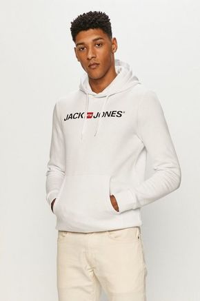 Jack &amp; Jones - Majica - bijela. Majica s kapuljačom iz kolekcije Jack &amp; Jones. Model izrađen od pletenine s tiskom.