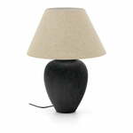 Crna/bež stolna lampa s tekstilnim sjenilom (visina 60 cm) Mercadal – Kave Home