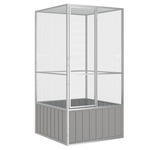Kavez za ptice sivi 111 x 107 x 211 5 cm od pocinčanog čelika