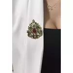 Brooch XZ459-191 gold + red siva