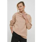 Dukserica Calvin Klein za žene, boja: bež, s kapuljačom, bez uzorka, K20K206964