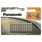 Panasonic alkalne AAA baterije, LR03, Everyday Power, 1.5V, 10 komada, oznaka modela LR03EPS/10BW 6+4F