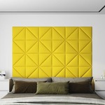 vidaXL Zidne ploče od tkanine 12 kom svjetložute 30x30 cm 0,54 m²