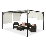 Santorini metalna terasa pergola 3 x 4 m krem Garden Point