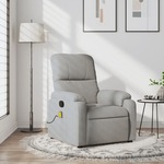 vidaXL Masažna fotelja svjetlosiva tkanina od mikrovlakana