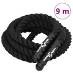 vidaXL Uže za trening crno 9 m 6,8 kg poliestersko