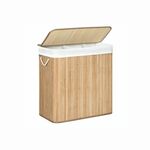 SONGMICS laundry basket Bamboo 3 x 50L