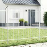 vidaXL Ograde za vrt s lučnim vrhom Bijela 11,9x1,5 m Čelik