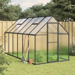vidaXL Staklenik s okvirom antracit 334 x 169 x 195 cm aluminijski
