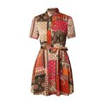 Superdry Košulja haljina bež / tamno zelena / narančasta / malina 23833143