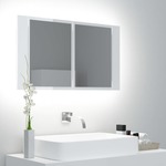 vidaXL LED kupaonski ormarić s ogledalom sjajni bijeli 80 x 12 x 45 cm