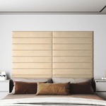 vidaXL Zidne ploče 12 kom krem 90 x 15 cm tkanina 1,62 m²