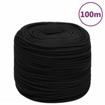 vidaXL Radno uže crno 6 mm 100 m poliestersko
