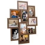 vidaXL Okvir za 10 fotografija (10 x 15 cm) svjetlosmeđi MDF