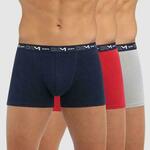 DIM COTTON STRETCH BOXER 3x - Men's boxers 3 pcs - dark blue - dark red - gray plava