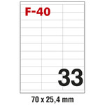 ETIKETE A4 ILK 70x25,4mm F-40 3300E FORNAX BIJELE