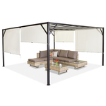 Santorini metalna terasa pergola 4 x 4 m krem Garden Point