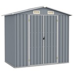 vidaXL Vrtno spremište sivo 205 x 129 x 183 cm od pocinčanog čelika