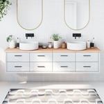 vidaXL Kupaonska radna ploča 220x50x(2-4) cm netretirano masivno drvo