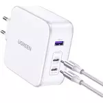 Strujni punjač Ugreen Nexode, 140W, USB-A, 2xUSB-C, bijeli