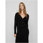 Black Women's Ribbed Cardigan VILA Comfy - Ladies crna