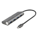 DELTACO 4-portni USB hub, USB 3.1 Gen1, 1xUSB-C muški, 4xUSB-A ženski