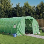 vidaXL Staklenik s čeličnim okvirom zeleni 24 m² 8 x 3 x 2 m