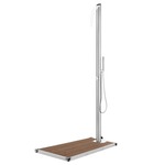 Vrtni tuš sa smeđom bazom 225 cm od nehrđajućeg čelika Smeđa 110 x 62 x 5 cm 1