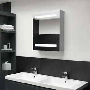 LED kupaonski ormarić s ogledalom siva boja betona 50x14x60 cm