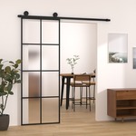 vidaXL Klizna vrata s priborom 76 x 205 cm od ESG stakla i aluminija