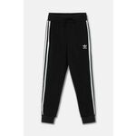 Dječji donji dio trenirke adidas Originals TREFOIL PANTS boja: crna, s aplikacijom, IY7484