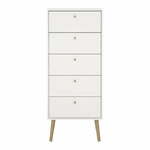 Bijela visoka komoda 50x120 cm Bodo – Tvilum