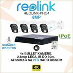 REOLINK 4K IP POE SET SA 4 AI KAMERE I OPREMOM REOLINK-PRO4
