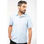 MENS SHORT-SLEEVED COTTON POPLIN SHIRT - Classic Red,XL