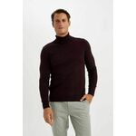 DEFACTO Slim Fit Slim Fit Turtleneck Basic Plain Knitwear Sweater crna