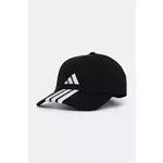 Pamučna kapa sa šiltom adidas BBALL 3S CAP NL boja: crna, s aplikacijom, JG1072