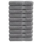 vidaXL Ručnici za saunu 10 kom sivi 80 x 200 cm 600 gsm 100 % pamuk