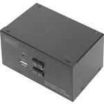 DIGITUS 2-portni HDMI KVM-prekidač - dvostruki zaslon - UHD 4K - USB / audio veze, prečac, daljinski upravljač - za 2 monitora Digitus DS-12860 2+1 ulaza KVM preklopnik HDMI daljinski upravljač, ti...