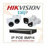 EASY-P SET ZA VIDEO NADZOR SA 4 KAMERE, BAZAMA I OPREMOM IP POE 8MP/4