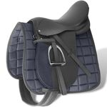 vidaXL Sedlo za jahanje 16" prave kože 14 cm 5 u 1