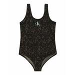 Calvin Klein Swimwear Jednodijelni kupaći kostim smeđa / crna