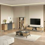 Woody Fashion Set namještaja za dnevni boravak, Atlantski bor Antracit, RL6-AA