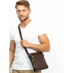 Dark brown leather men's bag smeđa